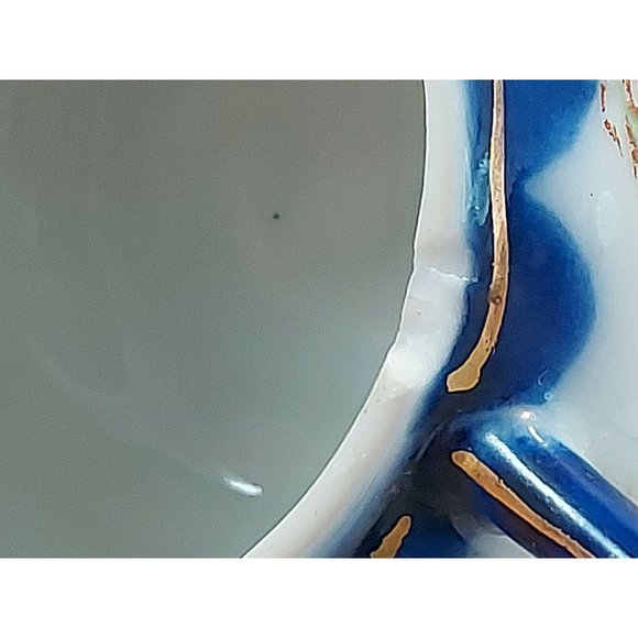 Antique Moriage Japan Porcelain Sugar Bowl w/lid Marked 3" tall Geisha scene - Picture 8 of 12